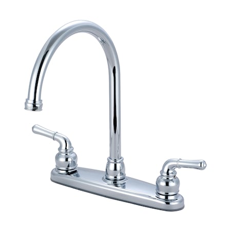 Olympia Faucets Two Handle Kitchen Faucet, NPSM, Standard, Polished Chrome, Weight: 3.7 K-5340